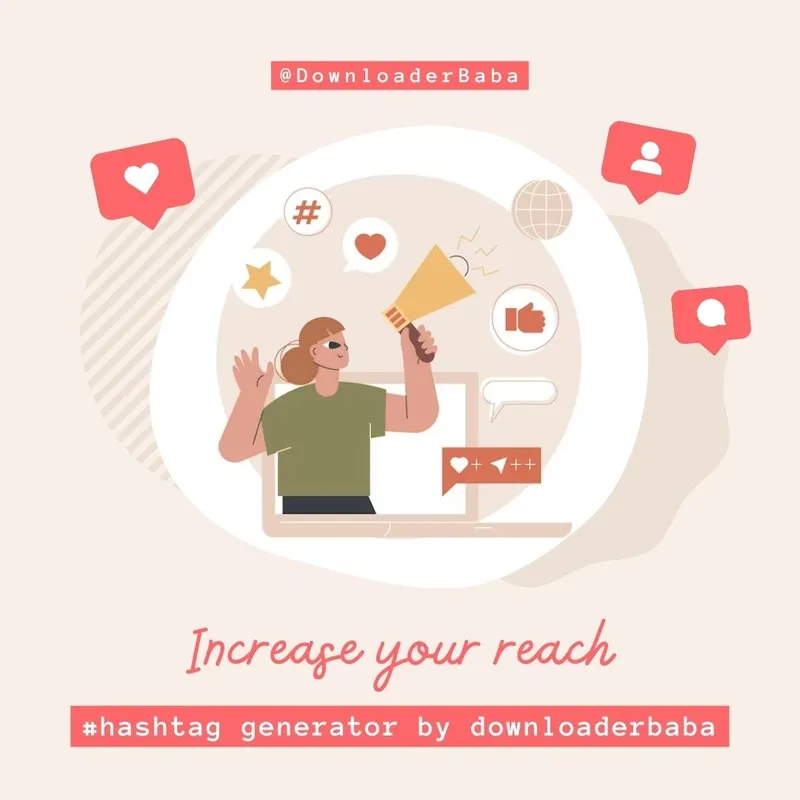 Preview of Generate Social Media Hashtags with the DownloaderBaba Social Media Hashtag Generator