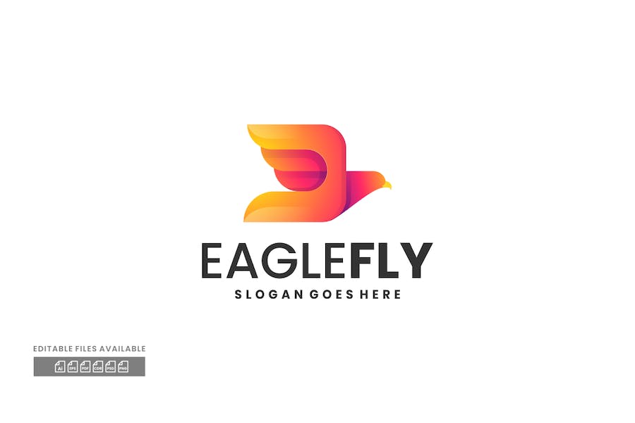 Premium Eagle Fly Gradient Colorful Logo  Free Download