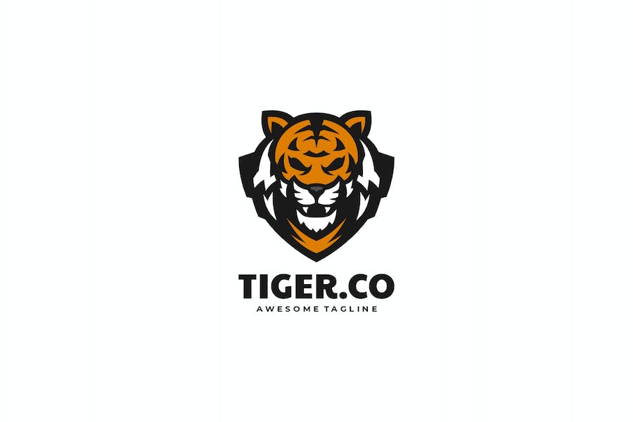 Premium Tiger Simple Mascot Logo  Free Download