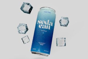 Banner image of Premium Soda Can With Ice Mockup  Free Download