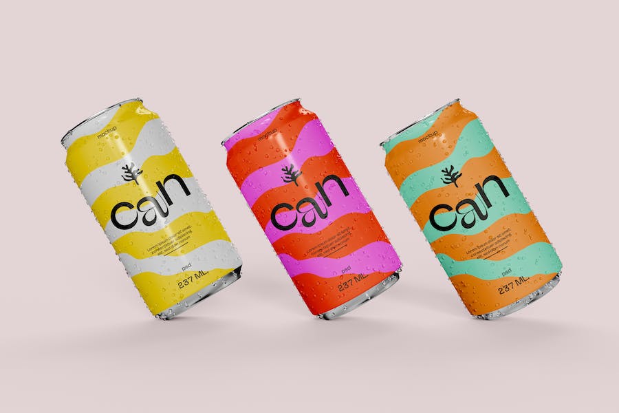 Premium Soda Cans Mockup  Free Download