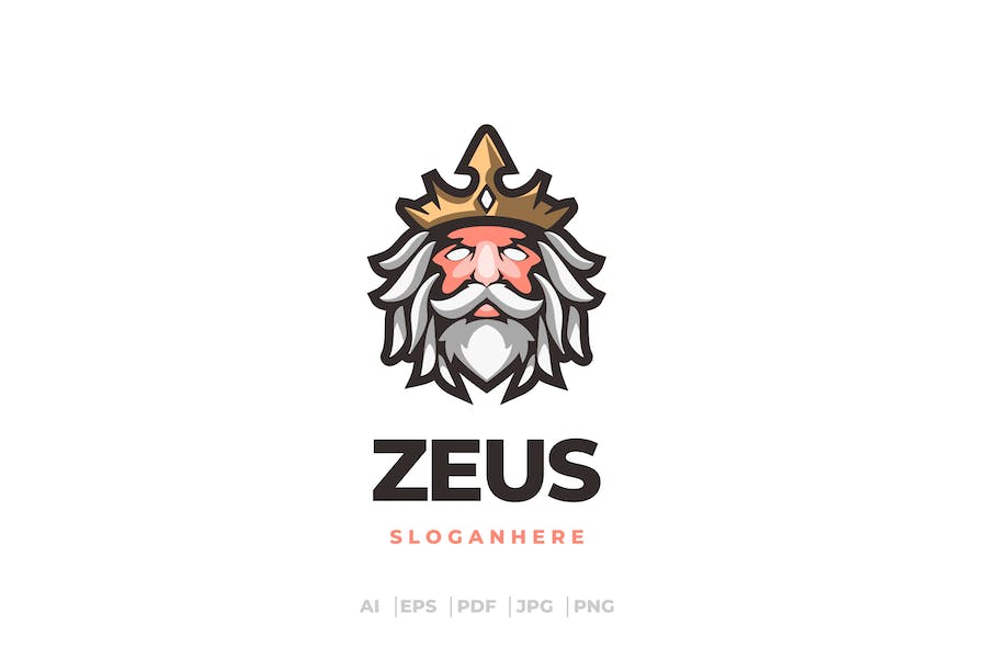 Premium Zeus Mascot Logo  Free Download