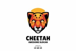Banner image of Premium Cheetah Head Mascot Design Logo  Free Download