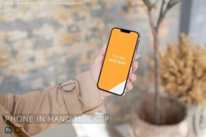 Banner image of Premium iPhone 13 Pro Max in Business Woman Hand Mockup  Free Download