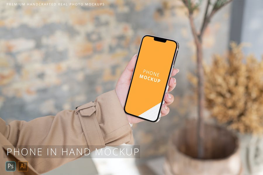 Premium iPhone 13 Pro Max in Business Woman Hand Mockup  Free Download