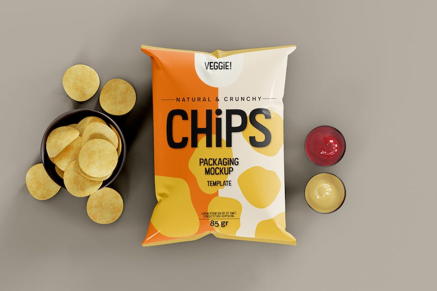Premium Potato Chips Packaging Mockup  Free Download