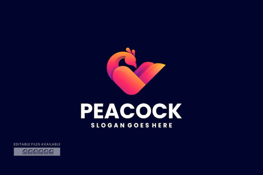 Premium Peacock Gradient Colorful Logo  Free Download