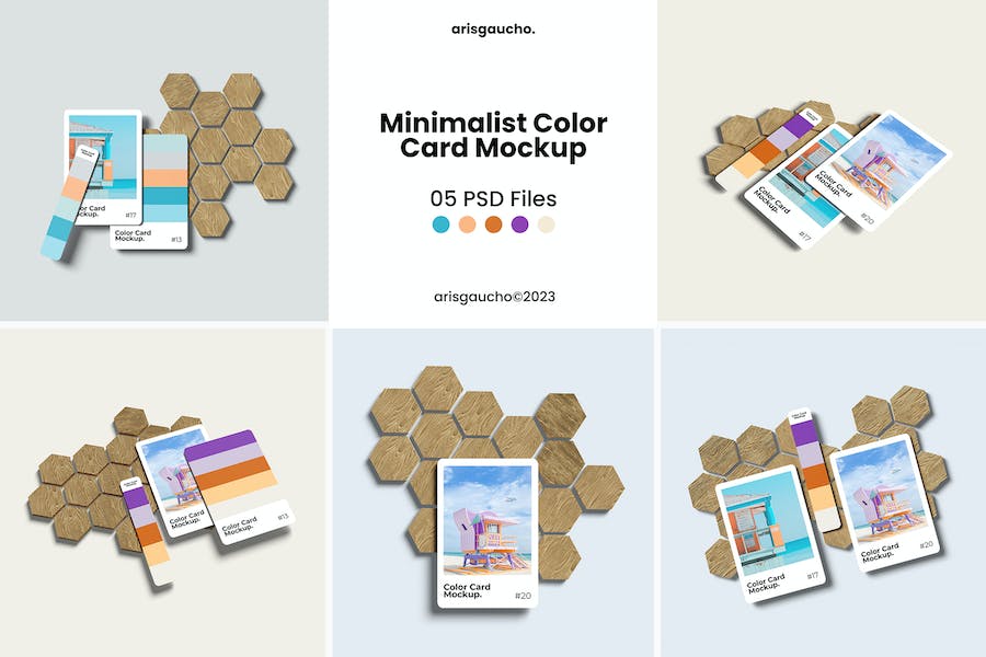 Premium Minimalist Color Card Mockup  Free Download