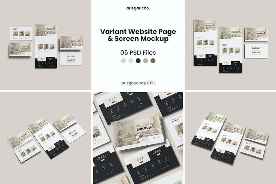 Premium Variant Website Page and Screen Mockup  Free Download