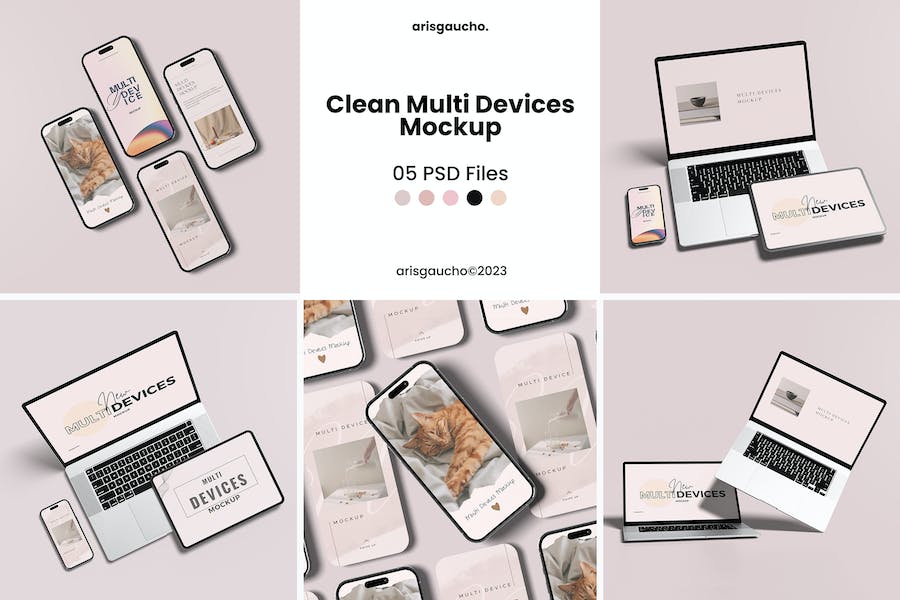 Premium Clean Multi Devices Mockup  Free Download