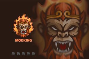 Banner image of Premium Monkey King Mascot Logo Template  Free Download