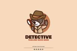 Banner image of Premium Detective Mascot Cartoon Logo  Free Download