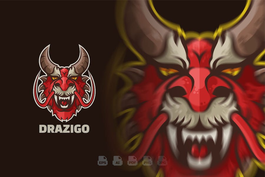 Premium Dragon Mascot Logo Template  Free Download