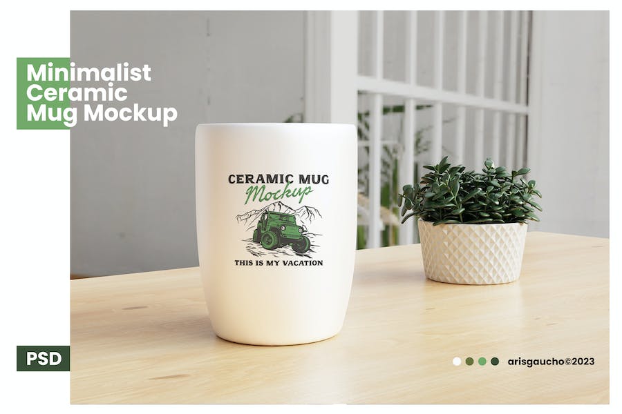 Premium Minimalist Ceramic Mug Mockup  Free Download
