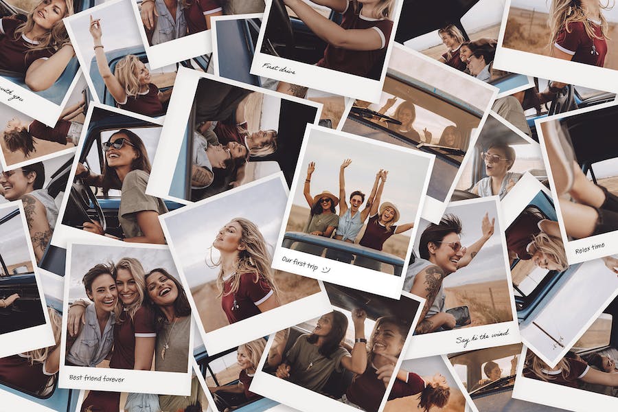 Premium Polaroid Photo Collage Template  Free Download