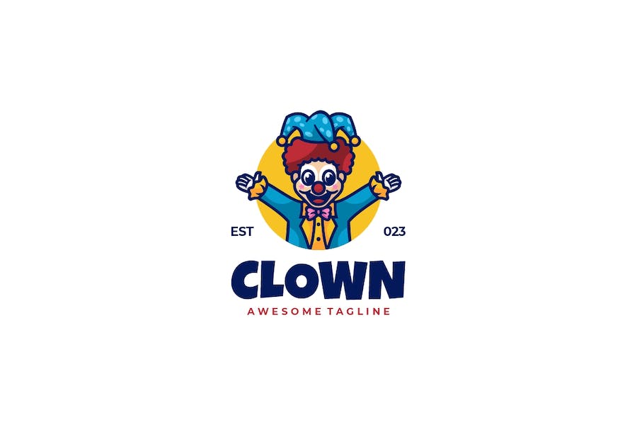 Premium Clown Mascot Carton Logo  Free Download