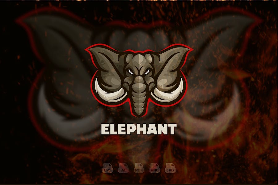 Premium Elephant Mascot Logo Template  Free Download