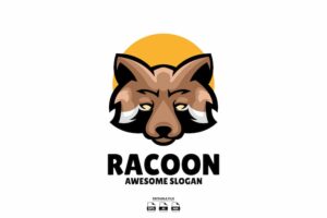 Banner image of Premium Racoon Head Illustration Design Logo  Free Download