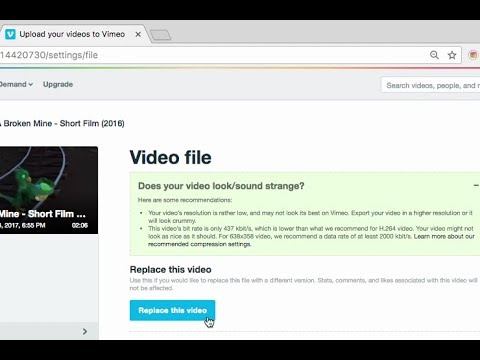 How to replace a video on Vimeo without changing the link - YouTube