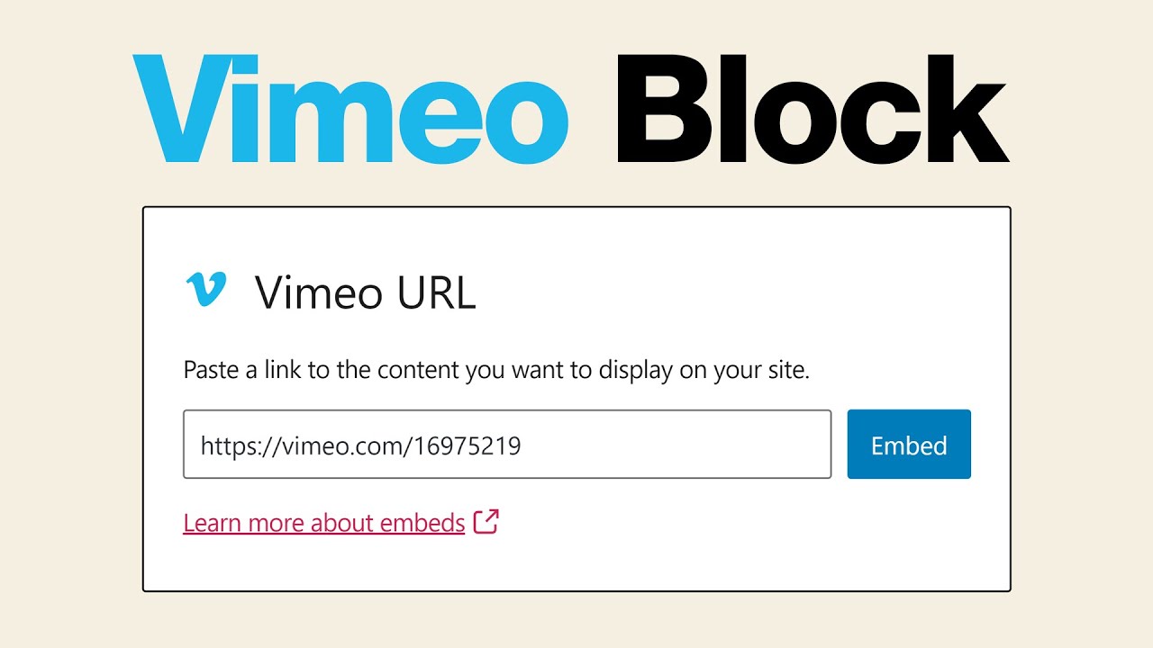 How to Use the WordPress Vimeo Embed Block - YouTube
