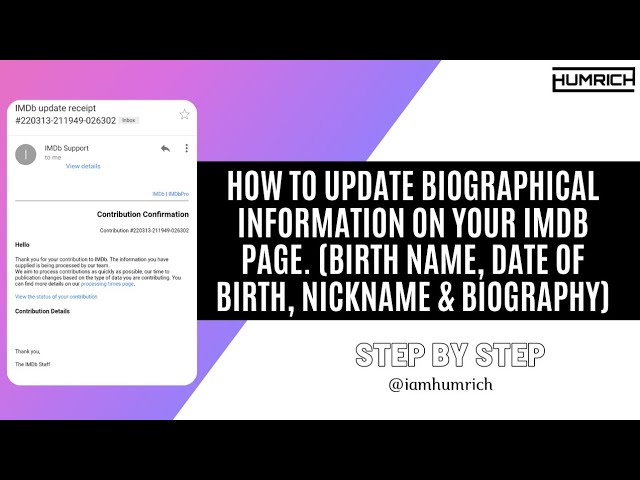 How To Update Biographical Information On Your IMDb page. - YouTube