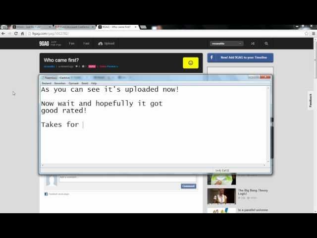 How to upload a picture to 9gag - YouTube