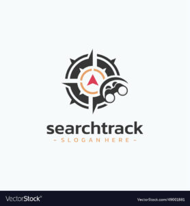 Search track logo design adventure path guide Vector Image