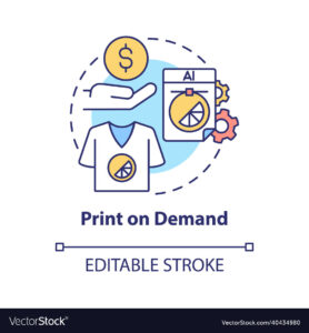 Print on demand concept icon Royalty Free Vector Image