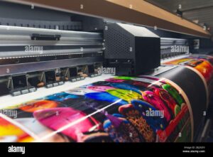 Large format printing machine in operation Industry Stock Photo Alamy