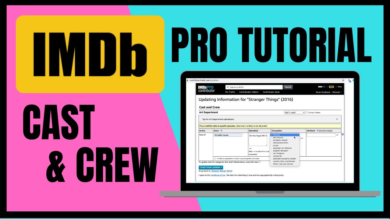 IMDb Pro Tutorial for Cast Crew edit your profile add your film