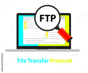 FTP file transfer protocol computer icon symbol illustration  Buy this