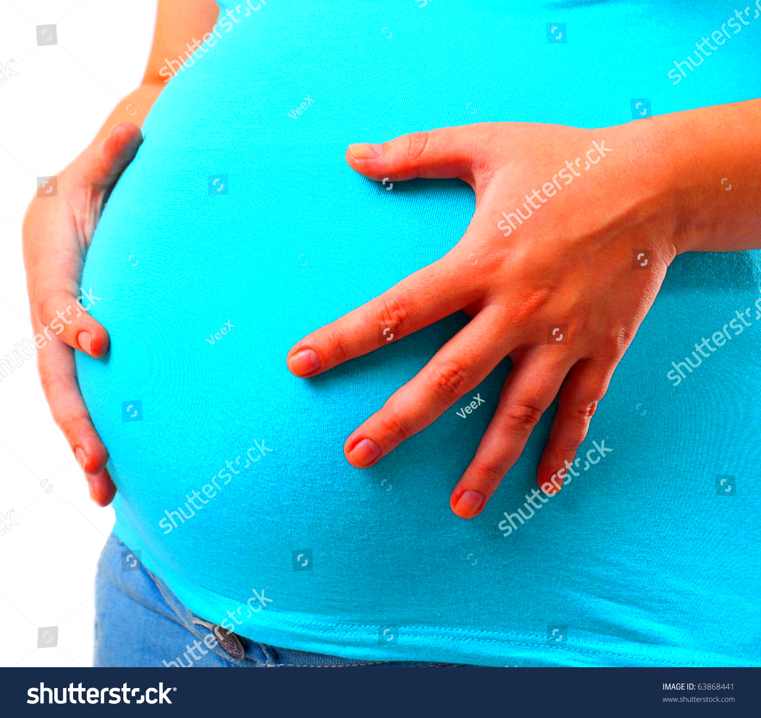 Closeup Beautiful Pregnant Belly Stock Photo 63868441  Shutterstock