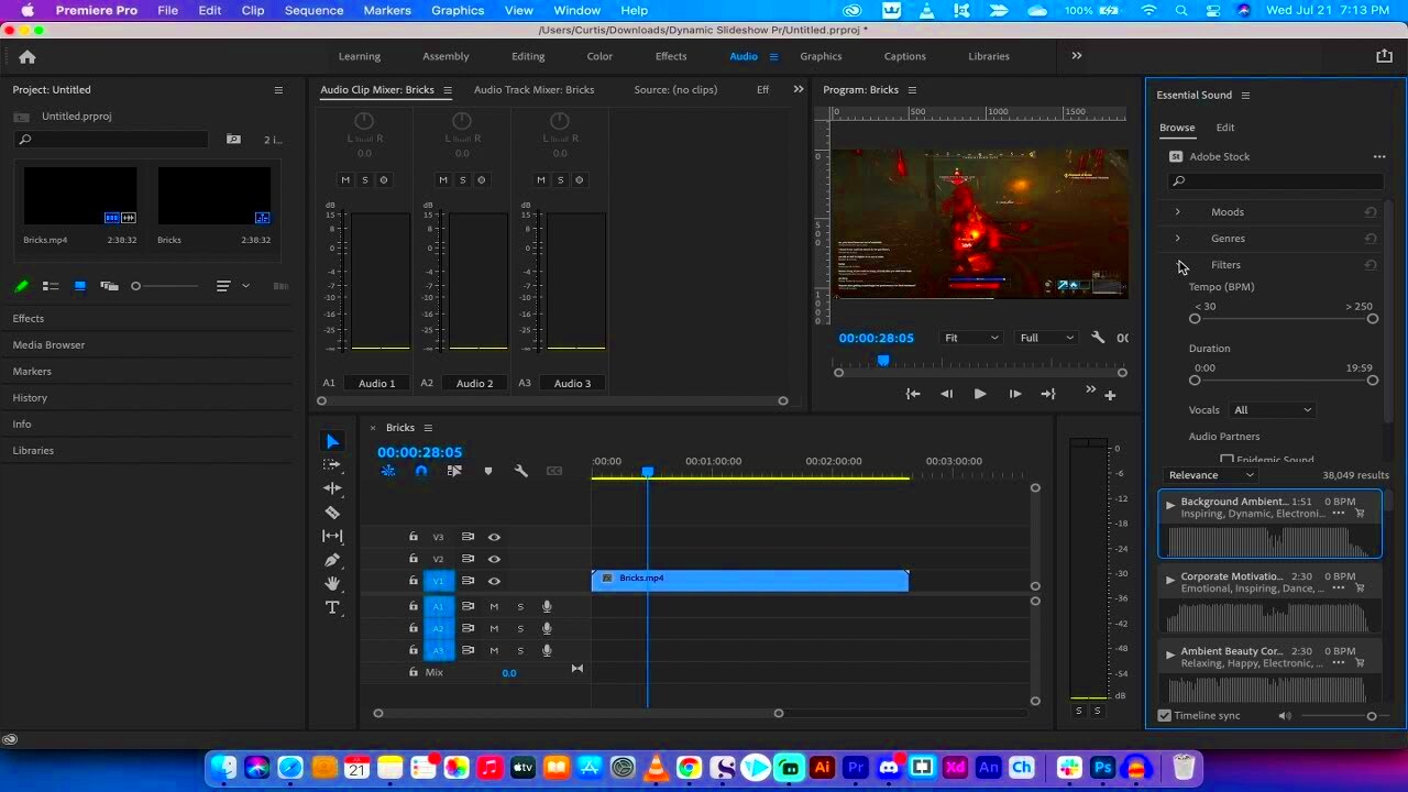 Adobe Premiere Pro  Add Stock Music in Seconds  YouTube