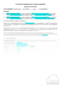 Photograph Commissioning  Licensing Agreement  CloudLegal Support