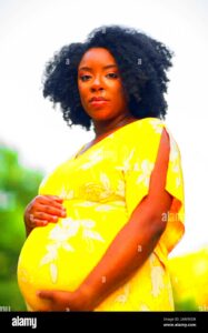 Portrait of a beautiful African American pregnant woman Stock Photo  Alamy