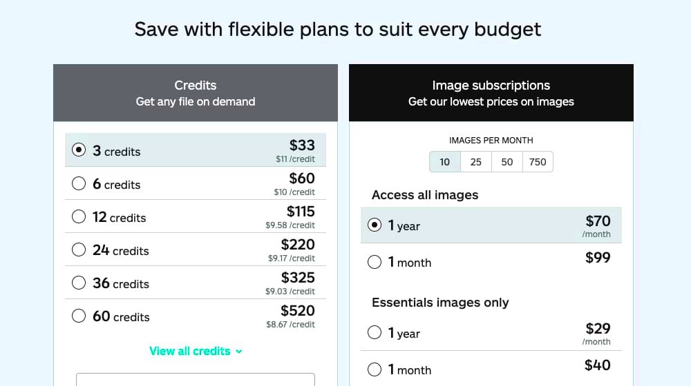 iStock Pricing