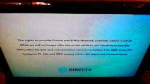 DirecTV FusionEl Ray Network No Longer Available Message December 23