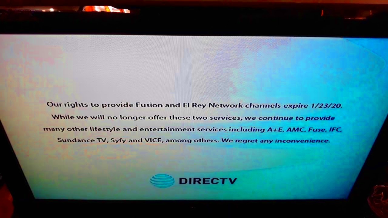 DirecTV FusionEl Ray Network No Longer Available Message December 23