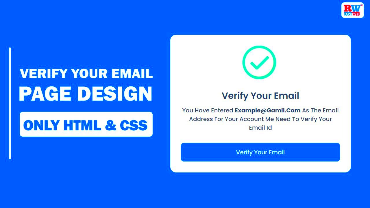 How To Create Verify Your Email With Custom Checkbox Animation Page