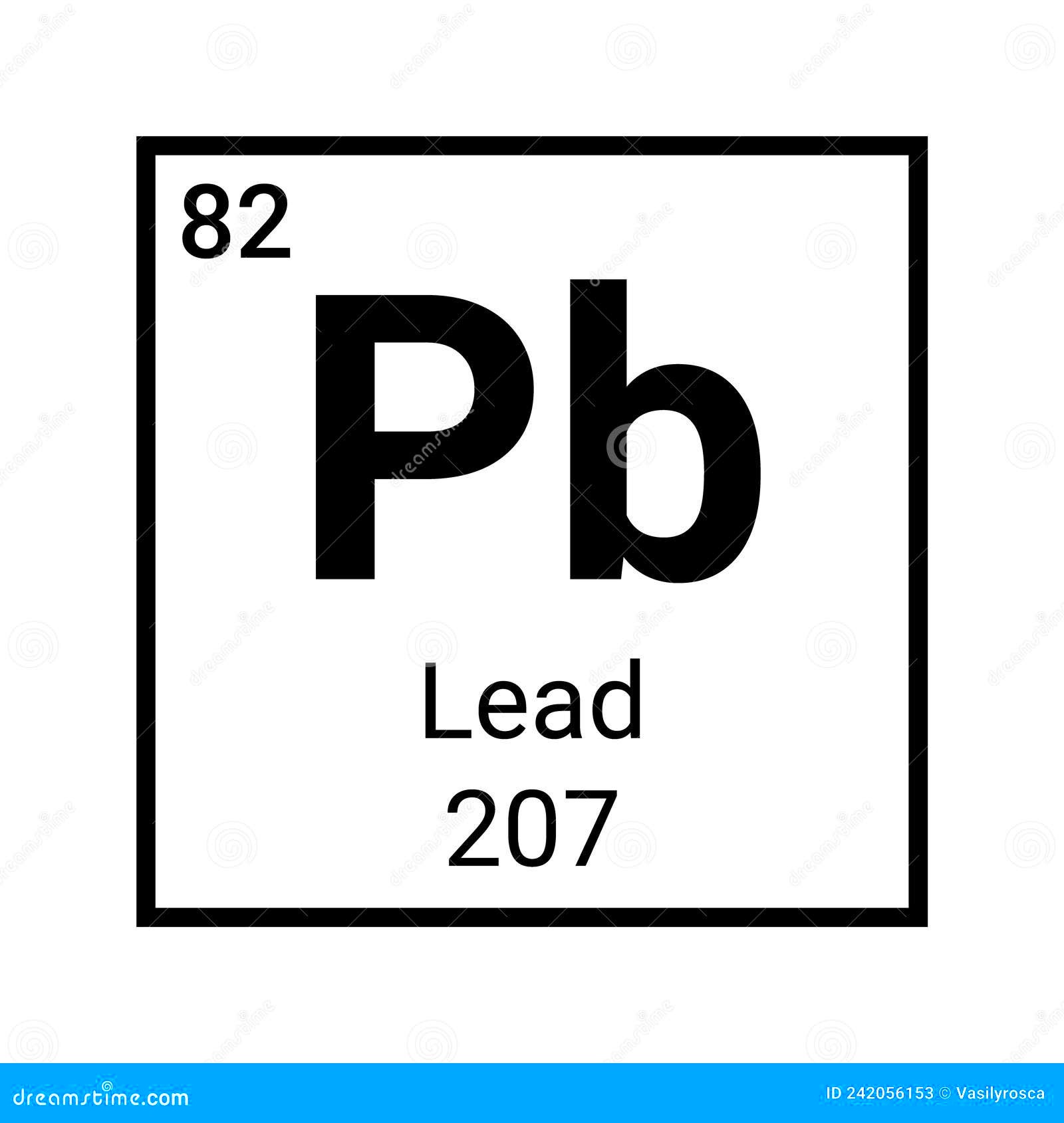 Lead Periodic Element Chemical Icon Formula Lead Symbol Mendeleev