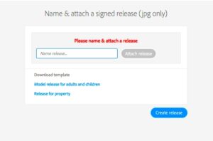 How to upload a model or property release to the Adobe Stock