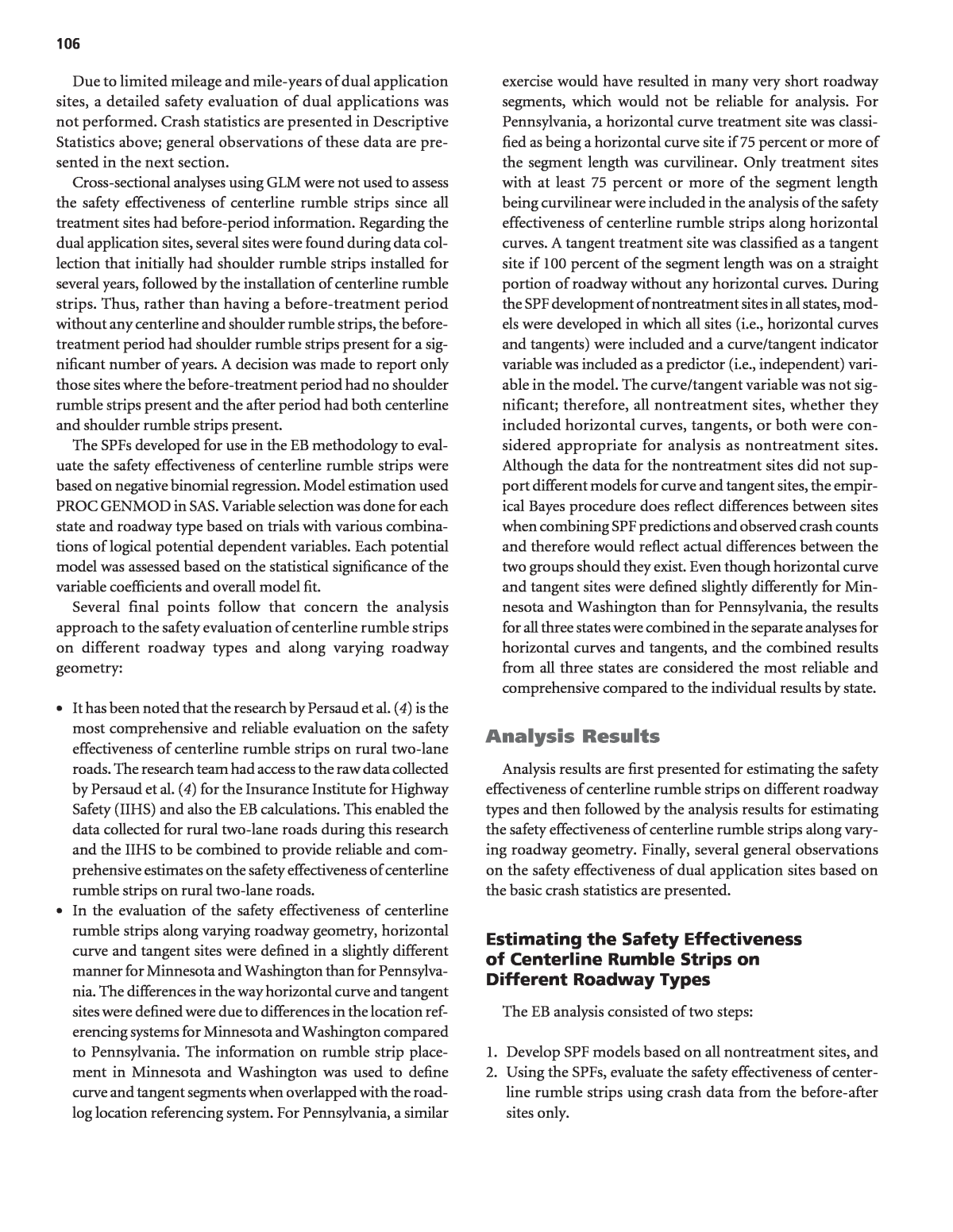 Section 7  Safety Effectiveness of Centerline Rumble Strips  Guidance