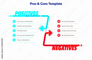 Simple pros and cons template with place for your content Simple flat