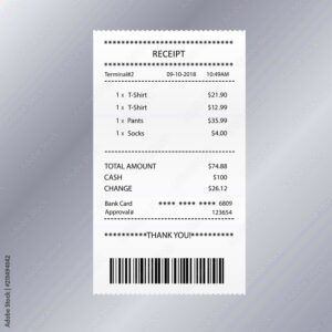 Receipt bill paper invoicereceipt template Stock Vector  Adobe Stock