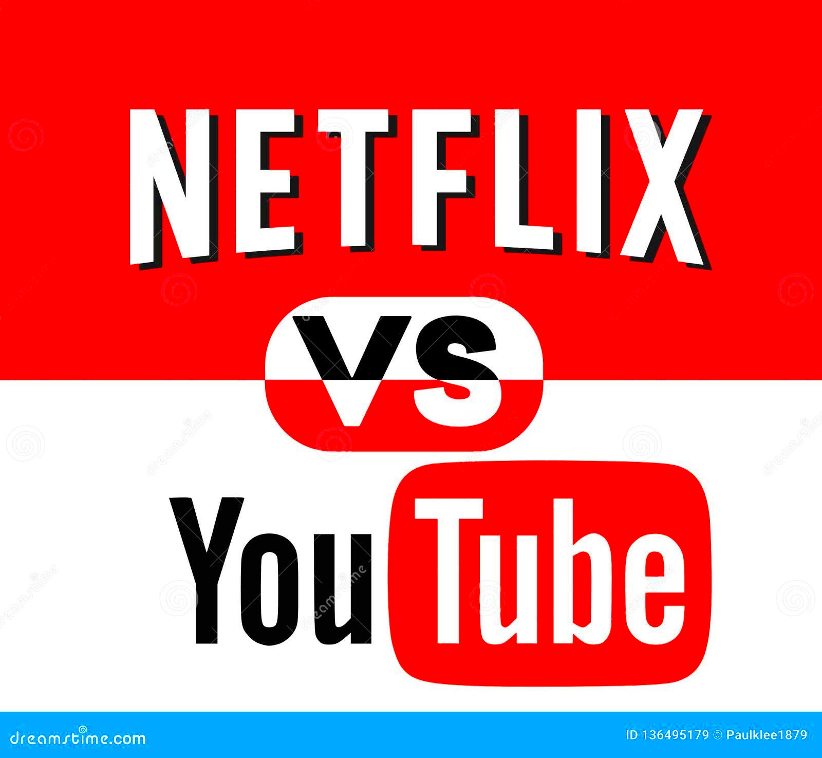 Netflix VS YOUTUBE Logo Editorial Vector  CartoonDealercom 136495191