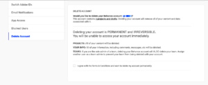 Guide Delete Your Behance Profile  Behance Helpcenter