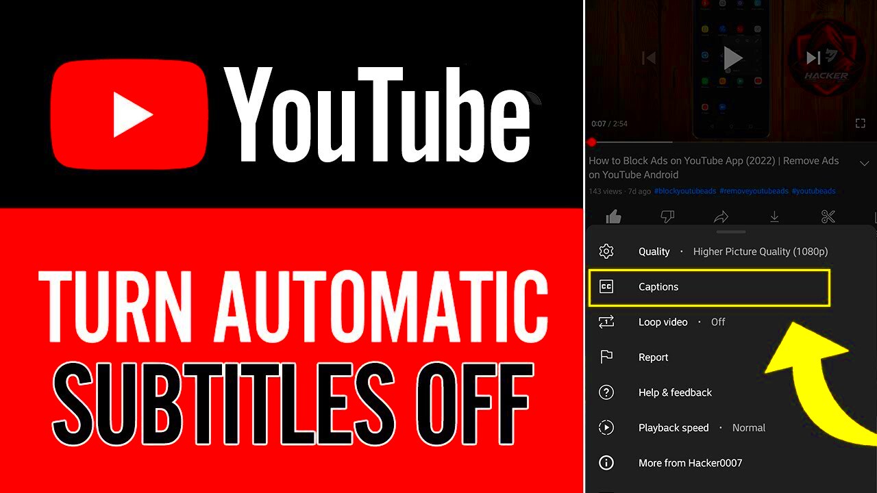 How to Turn OFF Automatic Subtitles in YouTube 2022  Turn Automatic