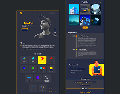 Personal Portfolio Web Design 1  Images  Behance