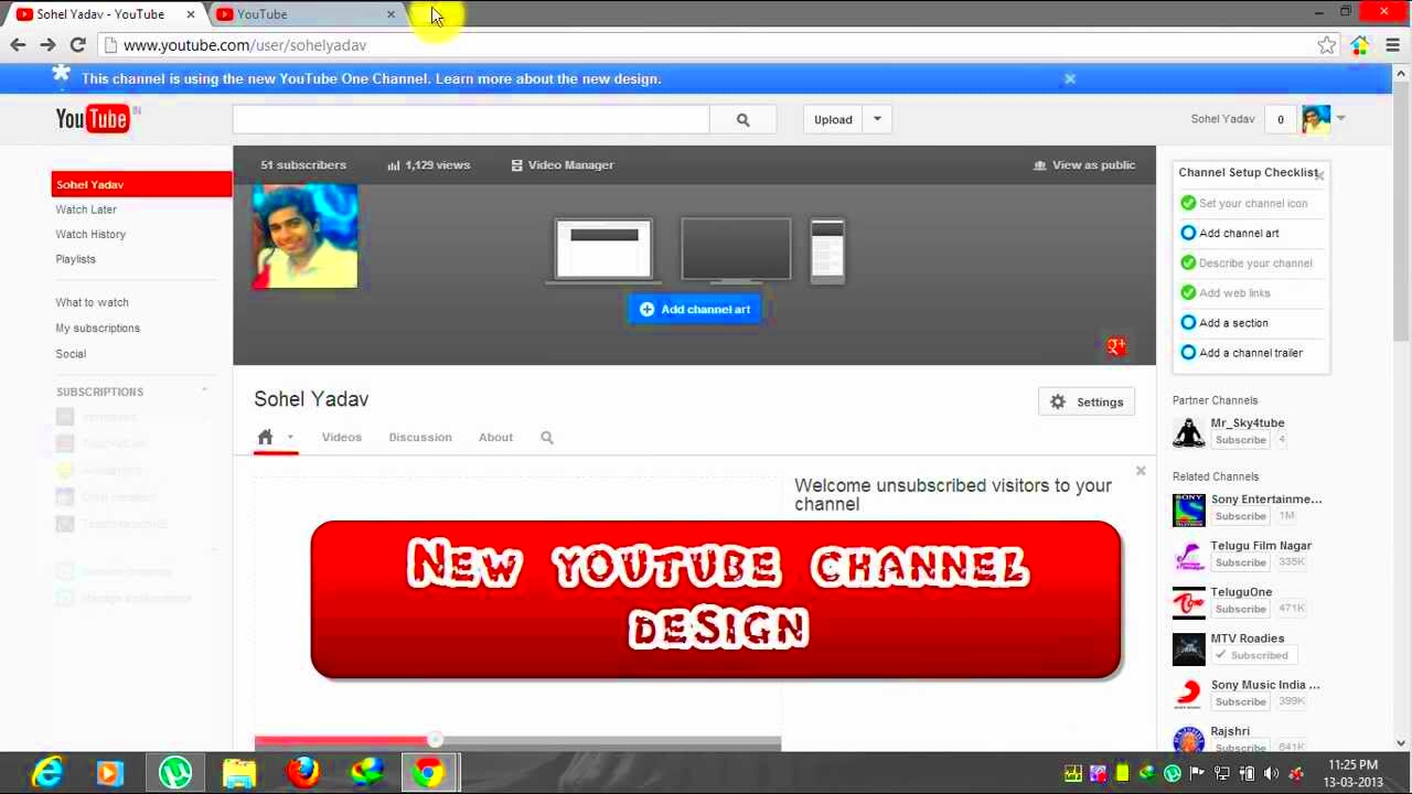 How to switch back to old YouTube channel designlayout 2013 HD