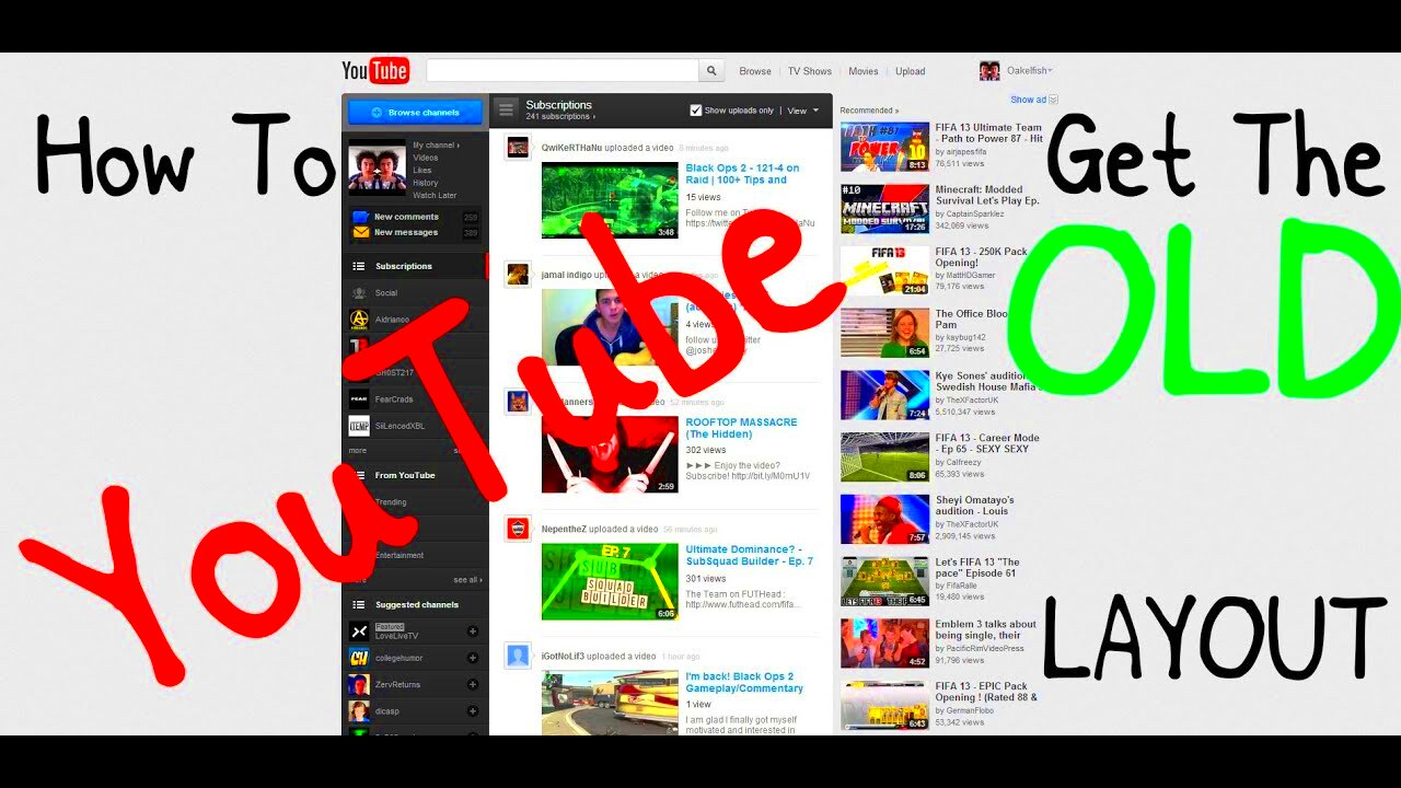 How To Get The OLD YouTube Layout  YouTube